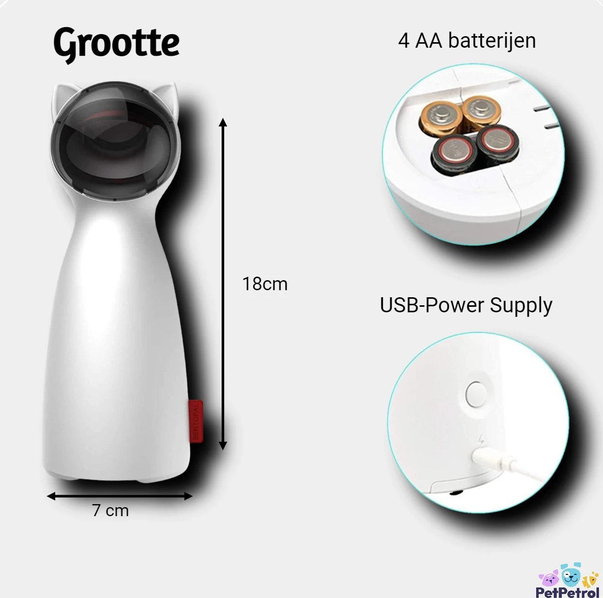 PetPetrol Automatisch Kattenspeeltje – Laser – Kattenlaser - Intelligent Interactief Voor Katten – Laser Kat – 9 Verschillende Standen – Incl. Oplaadkabel – Geruisloze Motor 2 PetPetrol Automatisch Kattenspeeltje – Laser – Kattenlaser - Intelligent Interactief Voor Katten – Laser Kat – 9 Verschillende Standen – Incl. Oplaadkabel – Geruisloze Motor - Afbeelding 2