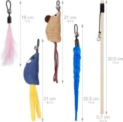 PRETTY KITTY Cat Toy Set Vegan: Grote 15-delige Kattenspeelset Met Kattenhengel, Nepveren En Kattenkruid Speelgoed Kat -Kattenbenodigdheden Winkel 1200x1191 6