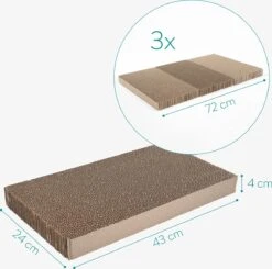 Navaris Katten Krabmat Set X3 - Smalle Krabplanken Om Te Krabben Van Karton - 43 X 24 X 4 Cm - Voor Kleine En Grote Katten -Kattenbenodigdheden Winkel 1200x1191 8