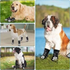 Merkloos 4x Antislip Sokken Voor Honden - Hondensokken Met Klittenbandsluiting - Hondenschoenen Pootbescherming Hond Pootbeschermer -Kattenbenodigdheden Winkel 1200x1191 9