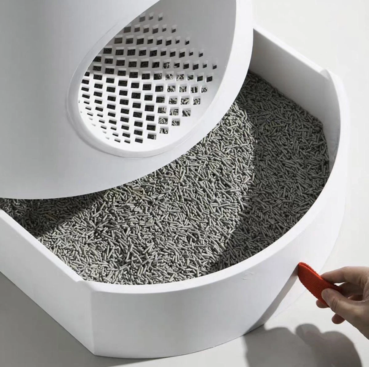 A Sunny Day Kattenbak Met Lade, Bedje En Krabplank - Inclusief Schepje - Design Kattenbak - Wit - Dichte Kattenbak - Kattenbak Gesloten 8 A Sunny Day Kattenbak Met Lade, Bedje En Krabplank - Inclusief Schepje - Design Kattenbak - Wit - Dichte Kattenbak - Kattenbak Gesloten - Afbeelding 8