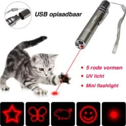 Merkloos Hoogwaardig Laserlampje Voor Katten | USB Oplaadbaar | 7 In 1 Laserpen | Laserpen | Zaklamp | Kattenspeeltje | Kattenspeelgoed | Zilver | Laserpointer Rood/groen | UV Licht -Kattenbenodigdheden Winkel 1200x1193 2