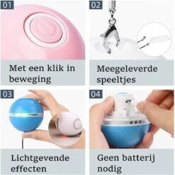 Otiume Elektrische Speelbal - Slimme Interactieve Zelfrollende Bal - Speelgoed Voor Katten - Kattenspeelgoed - Blauw -Kattenbenodigdheden Winkel 1200x1193 4