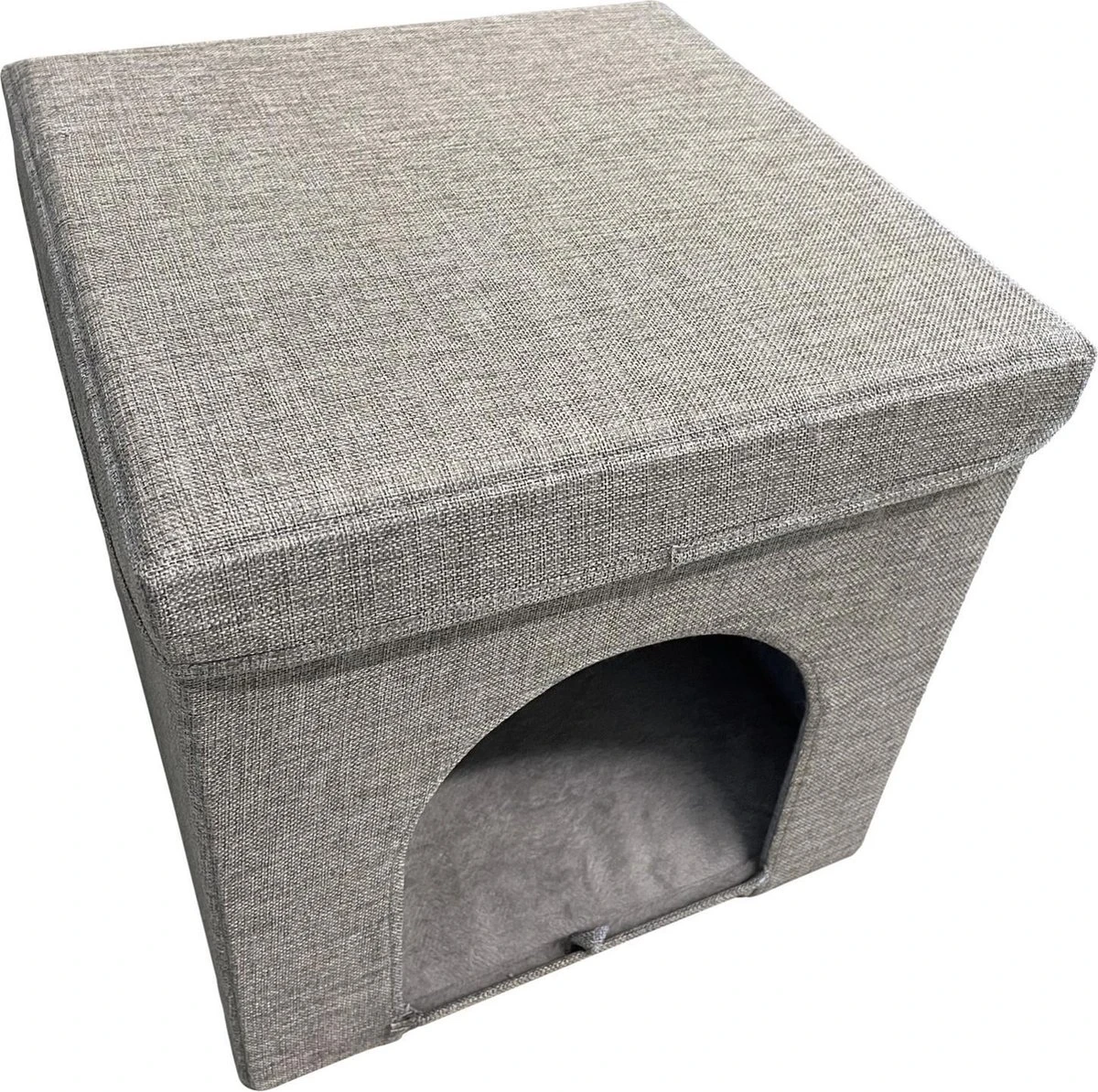 Adori Kattenhuis Met Poef Moon - Kattenmand - 36.5x36.5x36.5 Cm Grijs 1 Adori Kattenhuis Met Poef Moon - Kattenmand - 36.5x36.5x36.5 Cm Grijs