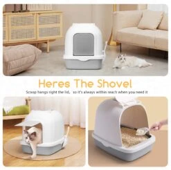 Nobleza ZSW - Kattenbak Met Kattenbakschep - 54x41x45 Cm - Grijs- L -Kattenbenodigdheden Winkel 1200x1196 11