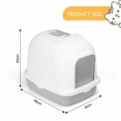 Nobleza ZSW - Kattenbak Met Kattenbakschep - 54x41x45 Cm - Grijs- L -Kattenbenodigdheden Winkel 1200x1197 15