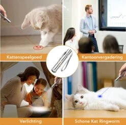 DOWO® - Laserpen - USB Oplaadbaar - Kattenspeeltjes - 7 Verschillende Standen - Laserlampje - RVS Zilver - Laser Pointer -Kattenbenodigdheden Winkel 1200x1197 2