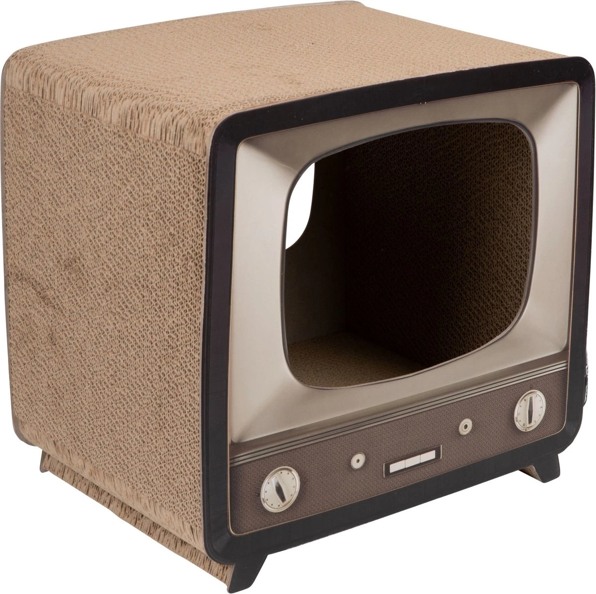 District 70 TELLY - Retro TV Krabmeubel - Instagrammable Kartonnen TV Voor Katten - 39 X 27 X 37 Cm 3 District 70 TELLY - Retro TV Krabmeubel - Instagrammable Kartonnen TV Voor Katten - 39 X 27 X 37 Cm - Afbeelding 3