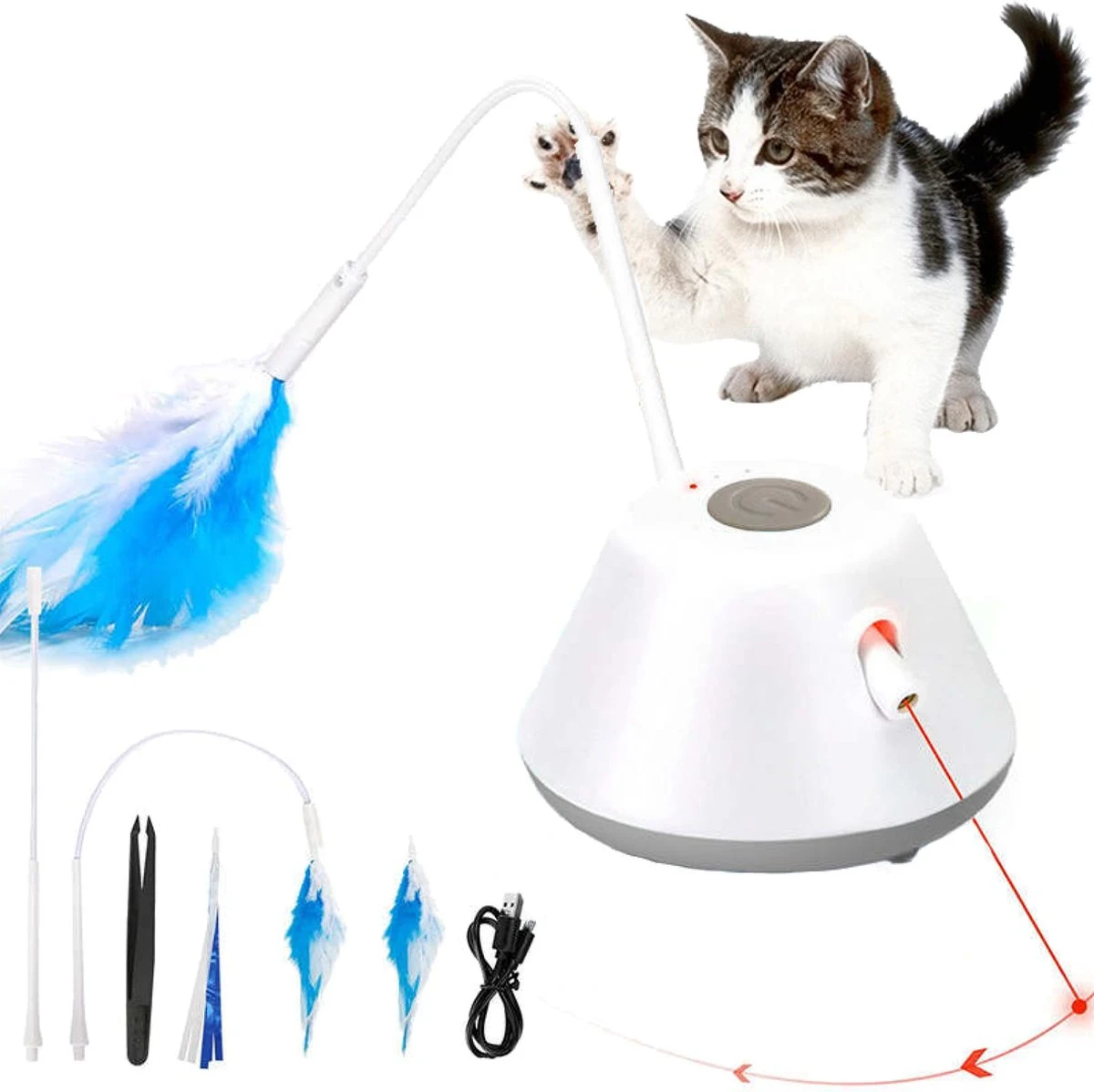 Filo Elektrisch Rijdend Kattenspeelgoed Met Laser - Rijdend Kattenspeeltje - Automatisch Interactief Speelgoed Katten - Kattencadeaus - Elektronisch Speelgoed Kittens - Kat - Kitten - Laserspeelgoed - Kado 1 Filo Elektrisch Rijdend Kattenspeelgoed Met Laser - Rijdend Kattenspeeltje - Automatisch Interactief Speelgoed Katten - Kattencadeaus - Elektronisch Speelgoed Kittens - Kat - Kitten - Laserspeelgoed - Kado