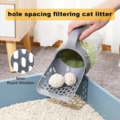 YELÉ LIVING – Kattenbakschep – Haarverwijderaar - Cat Litter Scoop – Kattenbakschep Met Container – Katten – Kattenbak – Grijs/wit – Kattenbak Schep – Grind – Kattengrind – Kattenbak Grind – Poep Zakjes – Afvalcontainer - All-in-1 Kattenbakschep -Kattenbenodigdheden Winkel 1200x1198 16