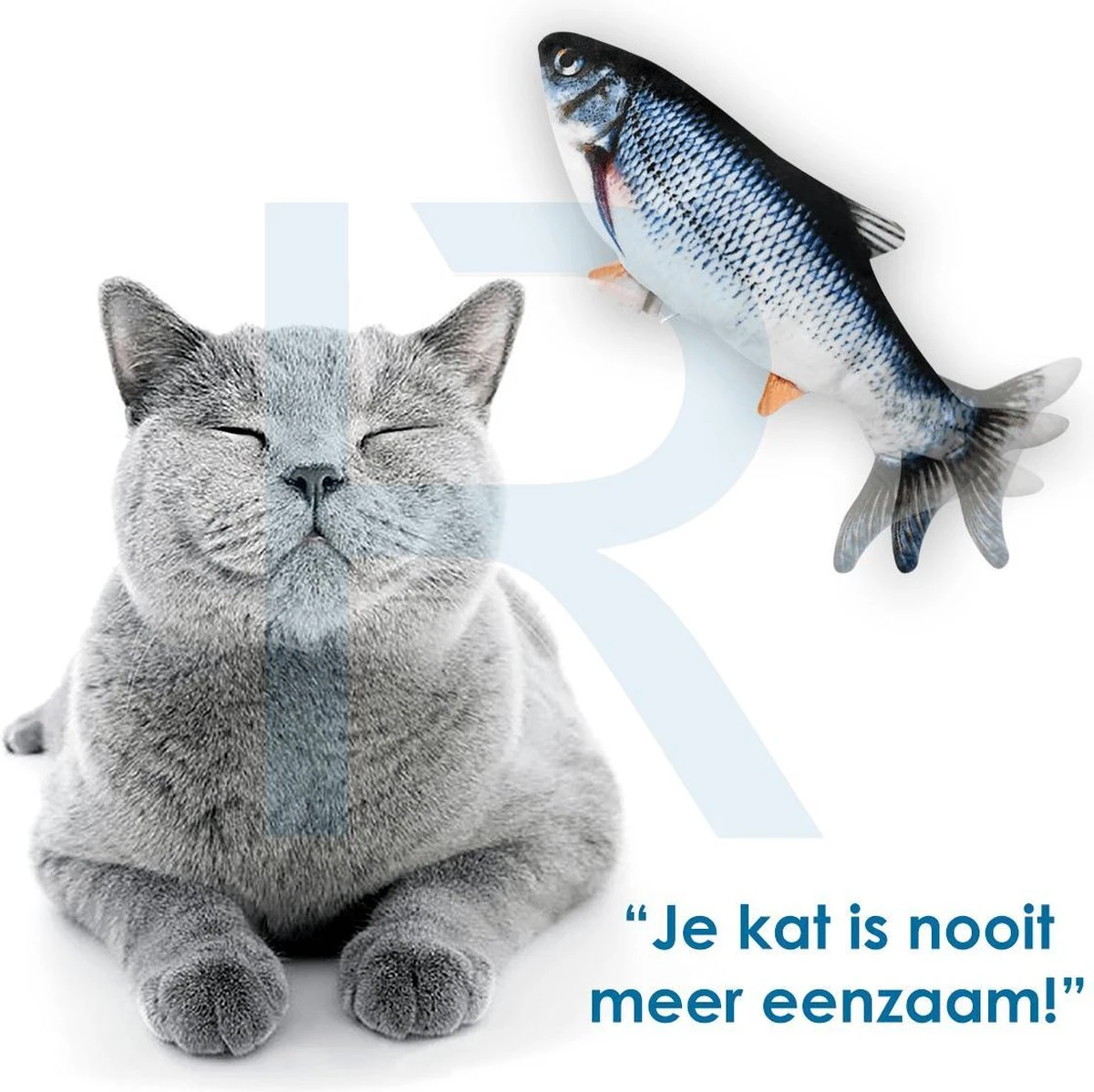 RealN Elektrische Speelvis Clownvis Inclusief Catnip Zakje – Kattenspeeltjes - Kattenspeelgoed – Krachtige Batterij – Bewegende Vis – Leukste Kattenspeeltje Goudvis – Kat Actiever Maken – 30 Cm – Speelvis Katten – Wasbaar – Oplaadbaar – Blauw/Wit 2 RealN Elektrische Speelvis Clownvis Inclusief Catnip Zakje – Kattenspeeltjes - Kattenspeelgoed – Krachtige Batterij – Bewegende Vis – Leukste Kattenspeeltje Goudvis – Kat Actiever Maken – 30 Cm – Speelvis Katten – Wasbaar – Oplaadbaar – Blauw/Wit - Afbeelding 2