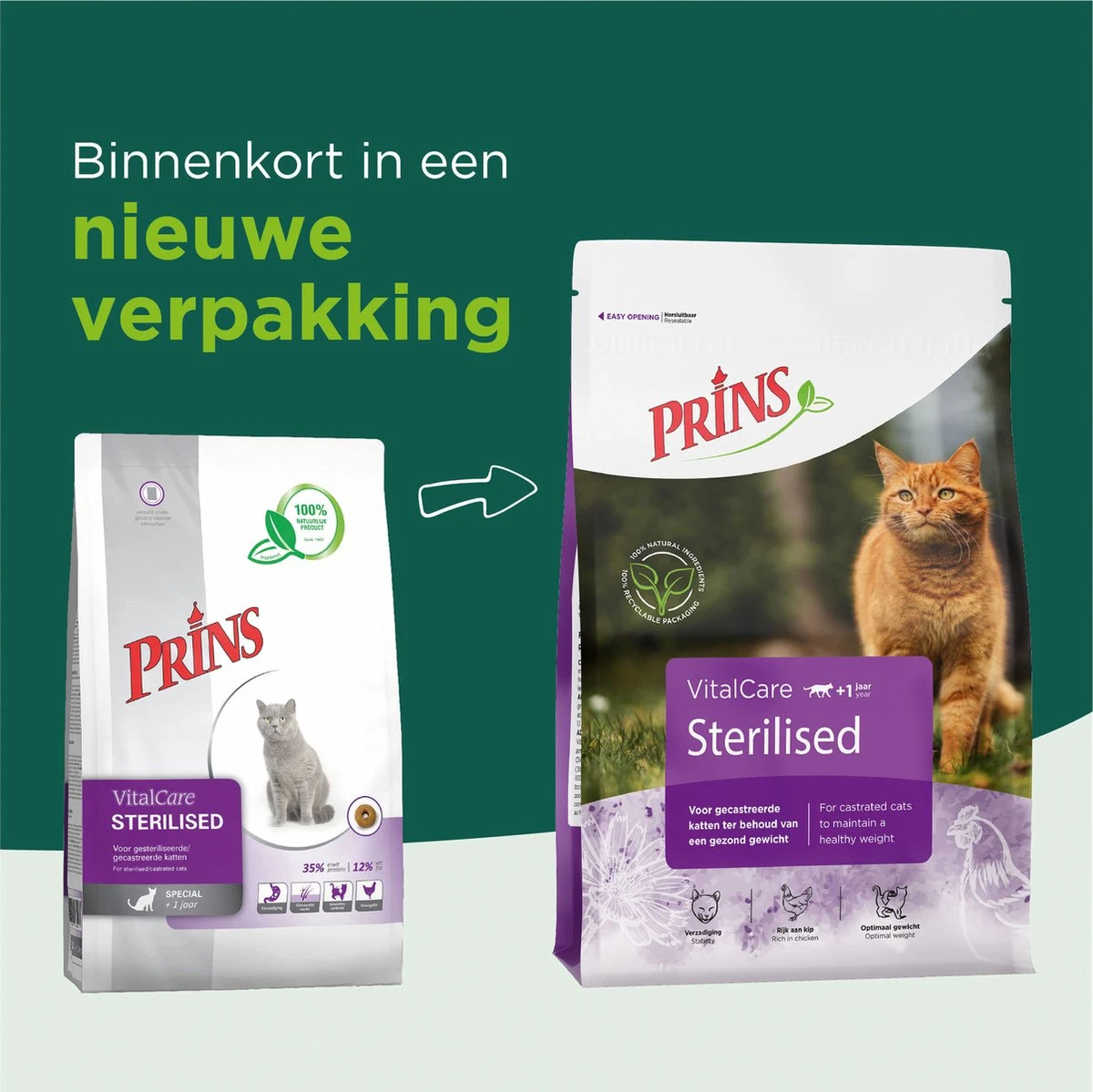 Prins VitalCare Sterilised 4 Kg - Kat 2 Prins VitalCare Sterilised 4 Kg - Kat - Afbeelding 2