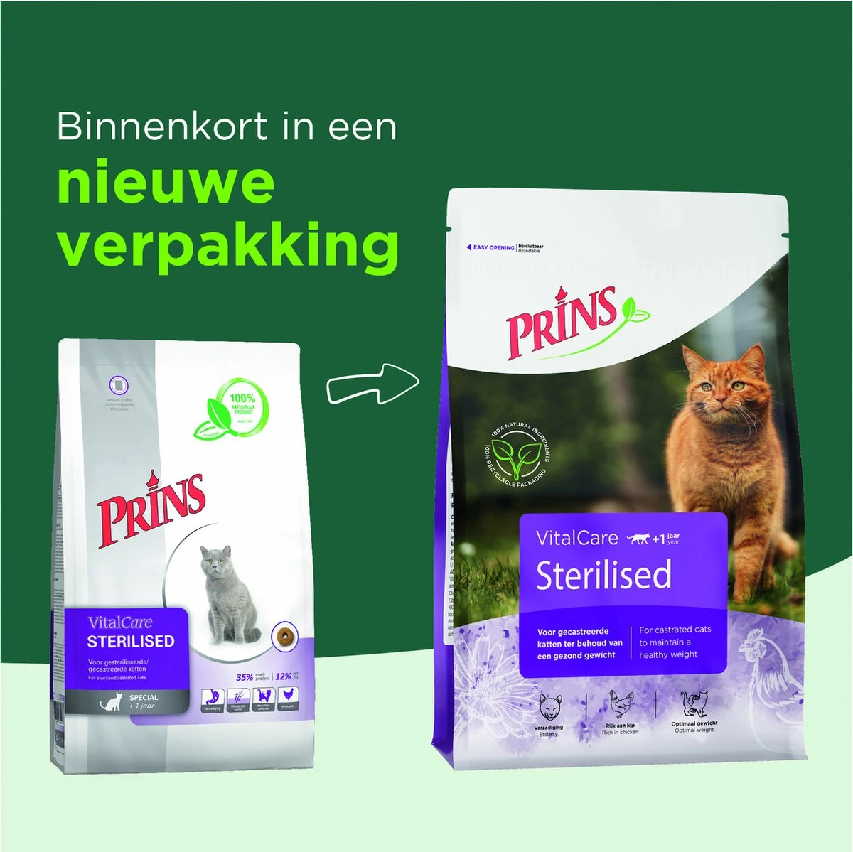 Prins VitalCare Sterilised 4 Kg - Kat 3 Prins VitalCare Sterilised 4 Kg - Kat - Afbeelding 3
