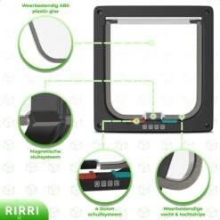 Rirri Kattenluik Met Tunnel - 4 Vergrendelingsstanden - Weersbestendig - Binnen En Buiten - Maat L - Zwart - 25,5 X 23.5 Cm -Kattenbenodigdheden Winkel 1200x1200 1007