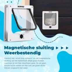 Skipoo Kattenluik Met Tunnel - Weerbestendig - Grote Kat - 4 Vergrendelingsstanden - Wit -Kattenbenodigdheden Winkel 1200x1200 1043