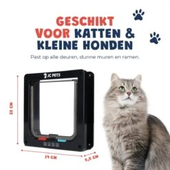 JC Pets Premium Kattenluik - Inclusief Tunnel - 4 Vergrendelingsstanden - Zwart - 20 X 19 X 5.5 Cm - Waterdicht -Kattenbenodigdheden Winkel 1200x1200 1084