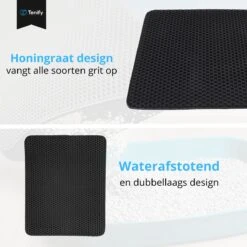 Tenify Kattenbakmat + Extra Kattenbak Schepje - 40 X 50 Cm - Waterdicht - Dubbele Laag - Honingraatstructuur - Uitloopmat - Mat -Kattenbenodigdheden Winkel 1200x1200 1110