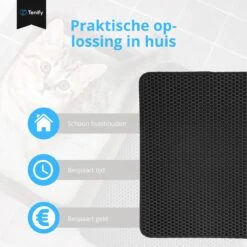 Tenify Kattenbakmat + Extra Kattenbak Schepje - 40 X 50 Cm - Waterdicht - Dubbele Laag - Honingraatstructuur - Uitloopmat - Mat -Kattenbenodigdheden Winkel 1200x1200 1111
