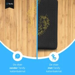 Tenify Kattenbakmat + Extra Kattenbak Schepje - 40 X 50 Cm - Waterdicht - Dubbele Laag - Honingraatstructuur - Uitloopmat - Mat -Kattenbenodigdheden Winkel 1200x1200 1116