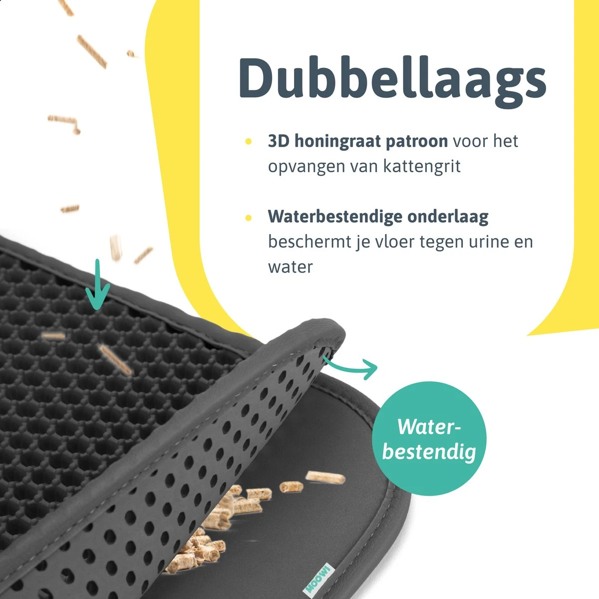 Kattenbakmat - 40 X 50 Cm - Grijs - Uitloopmat Kat - Kattenbakvulling - Opvang Ruimte - Grit Opvanger - Waterdicht - Eco-friendly 3 Kattenbakmat - 40 X 50 Cm - Grijs - Uitloopmat Kat - Kattenbakvulling - Opvang Ruimte - Grit Opvanger - Waterdicht - Eco-friendly - Afbeelding 3
