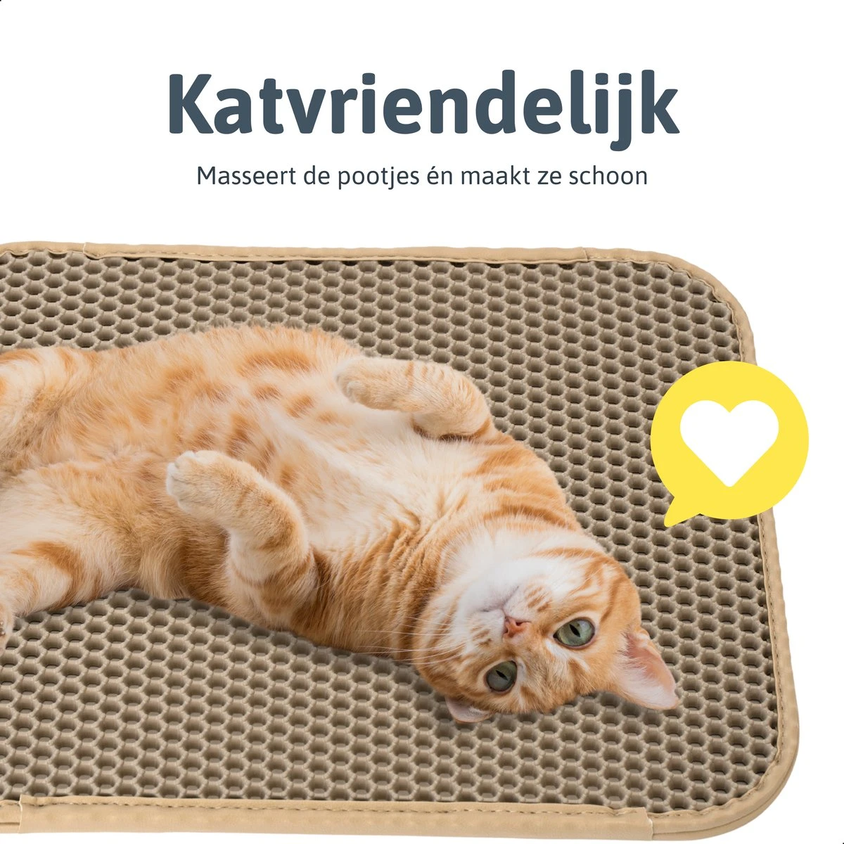 Kattenbakmat - 40 X 50 Cm - Creamy White - Uitloopmat Kat - Kattenbakvulling - Opvang Ruimte - Grit Opvanger - Waterdicht - Beige - Eco-friendly - Incl. Speeltje 6 Kattenbakmat - 40 X 50 Cm - Creamy White - Uitloopmat Kat - Kattenbakvulling - Opvang Ruimte - Grit Opvanger - Waterdicht - Beige - Eco-friendly - Incl. Speeltje - Afbeelding 6