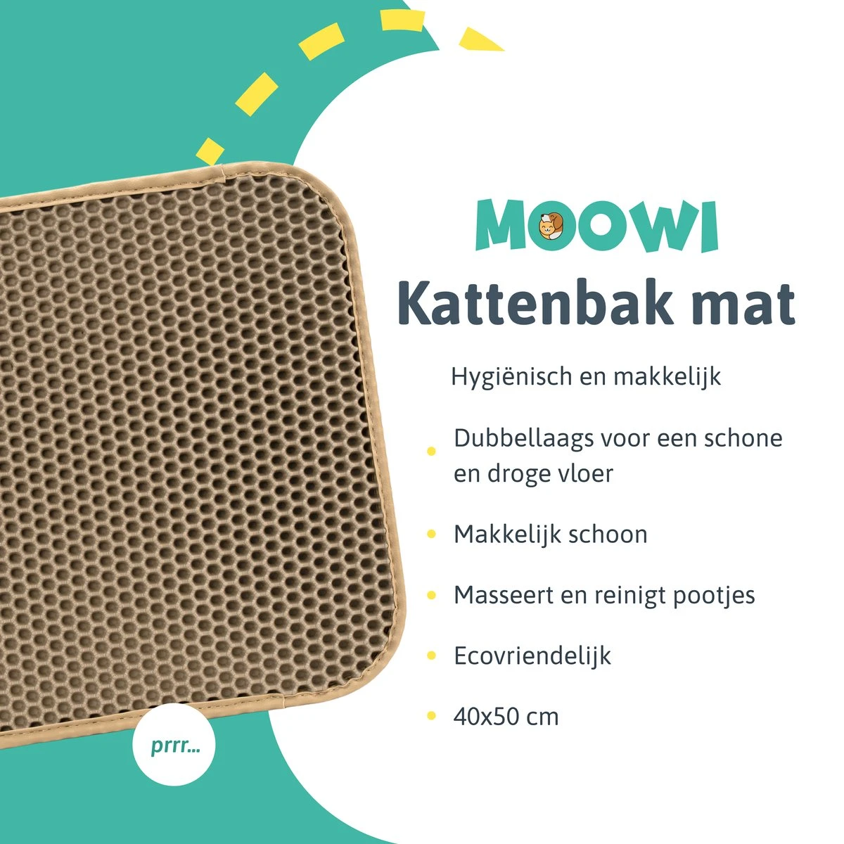 Kattenbakmat - 40 X 50 Cm - Creamy White - Uitloopmat Kat - Kattenbakvulling - Opvang Ruimte - Grit Opvanger - Waterdicht - Beige - Eco-friendly - Incl. Speeltje 9 Kattenbakmat - 40 X 50 Cm - Creamy White - Uitloopmat Kat - Kattenbakvulling - Opvang Ruimte - Grit Opvanger - Waterdicht - Beige - Eco-friendly - Incl. Speeltje - Afbeelding 9