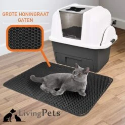 Lavida Home - Kattenbakmat - Grit Opvanger - 45 X 60 Cm - Dubbele Laag & Waterdicht - Katten Mat - Katten Mat Met Opvangruimte Voor Grit - Katten Mat - Kat Benodigdheden - Kitten - Gritmat Voor Poes - Grijs -Kattenbenodigdheden Winkel 1200x1200 1143