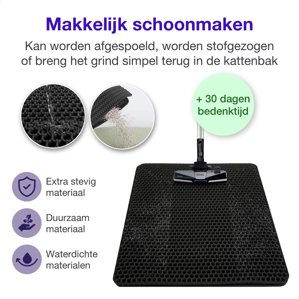 SIMU Lifestyle - Kattenbakmat - Grit Opvanger - Dubbele Laag - Waterdicht - Zwart - 50x40 Cm 4 SIMU Lifestyle - Kattenbakmat - Grit Opvanger - Dubbele Laag - Waterdicht - Zwart - 50x40 Cm - Afbeelding 4