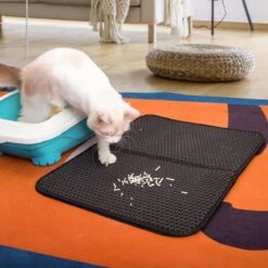 Nobleza Kattenbakmat - Kattenmat Met Filter - Kattenbak Accessoires - Grit Opvanger - 3 Lagen - Waterdicht - 60x45 Cm - Opvouwbaar - Zwart -Kattenbenodigdheden Winkel 1200x1200 1164
