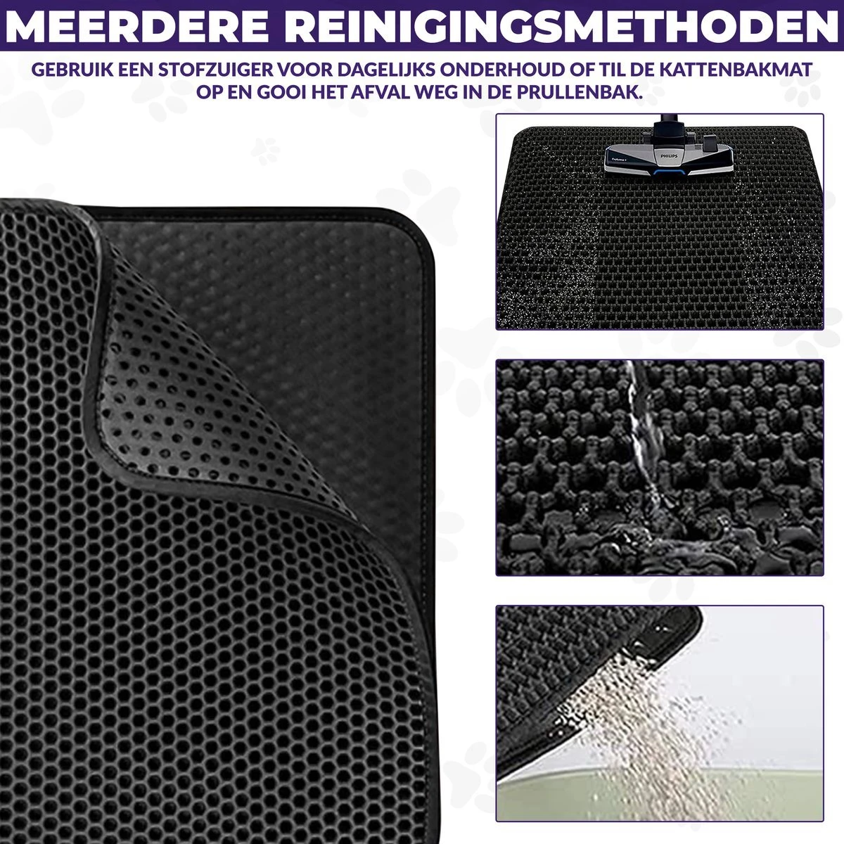 Kattenbakmat - Schoonloopmat - Katten Grit Opvanger - Kattenbakvulling - Waterdicht - Dubbele Laag - Honingraat - 40 X 50 Cm - Zwart 3 Kattenbakmat - Schoonloopmat - Katten Grit Opvanger - Kattenbakvulling - Waterdicht - Dubbele Laag - Honingraat - 40 X 50 Cm - Zwart - Afbeelding 3