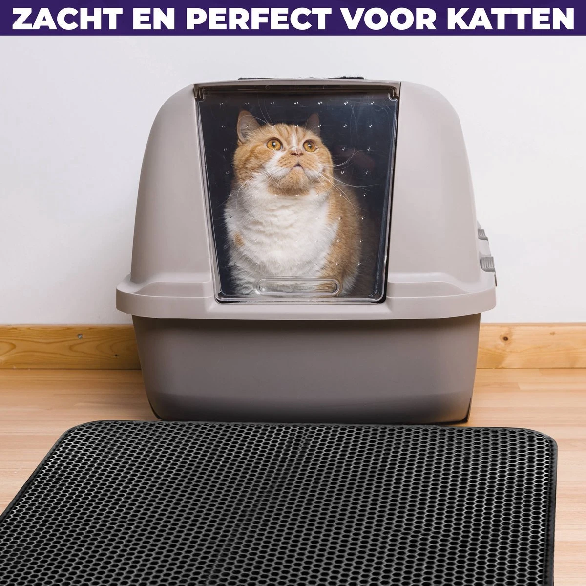 Kattenbakmat - Schoonloopmat - Katten Grit Opvanger - Kattenbakvulling - Waterdicht - Dubbele Laag - Honingraat - 40 X 50 Cm - Zwart 4 Kattenbakmat - Schoonloopmat - Katten Grit Opvanger - Kattenbakvulling - Waterdicht - Dubbele Laag - Honingraat - 40 X 50 Cm - Zwart - Afbeelding 4