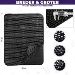Kattenbakmat - Schoonloopmat - Katten Grit Opvanger - Kattenbakvulling - Waterdicht - Dubbele Laag - Honingraat - 40 X 50 Cm - Zwart 9 Kattenbakmat - Schoonloopmat - Katten Grit Opvanger - Kattenbakvulling - Waterdicht - Dubbele Laag - Honingraat - 40 X 50 Cm - Zwart -Kattenbenodigdheden Winkel 1200x1200 1174
