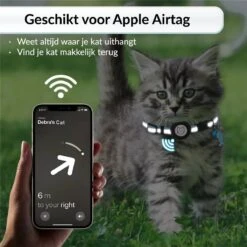 BJØRK Kattenhalsband Airtag - Reflecterend - Zwart - Verstelbaar - 20 Tot 30 Cm - Tracker- GPS - Geschikt Voor Apple AirTag - Kattenriem - Katten Accessoire - Halsband Kat Airtag -Kattenbenodigdheden Winkel 1200x1200 1219