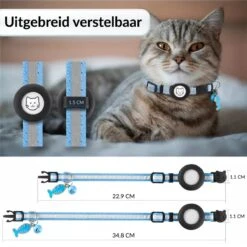 BJØRK Kattenhalsband Airtag - Reflecterend - Zwart - Verstelbaar - 20 Tot 30 Cm - Tracker- GPS - Geschikt Voor Apple AirTag - Kattenriem - Katten Accessoire - Halsband Kat Airtag -Kattenbenodigdheden Winkel 1200x1200 1220