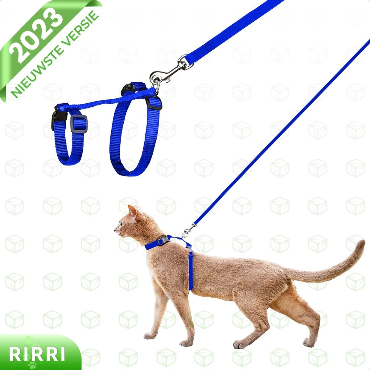 Rirri Kattenharnas Met Looplijn - Kattentuigje Met Looplijn Hoogwaardige Kwaliteit - Blauw 1 Rirri Kattenharnas Met Looplijn - Kattentuigje Met Looplijn Hoogwaardige Kwaliteit - Blauw