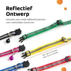 ACE Pets Reflecterende Kattenhalsband Met Veiligheidssluiting – Halsband Kat & Kitten - Met Adreskoker - Kittenhalsband & Kattenbandje Met Belletje - Geschikt Voor Apple Airtag - Zwart -Kattenbenodigdheden Winkel 1200x1200 1256