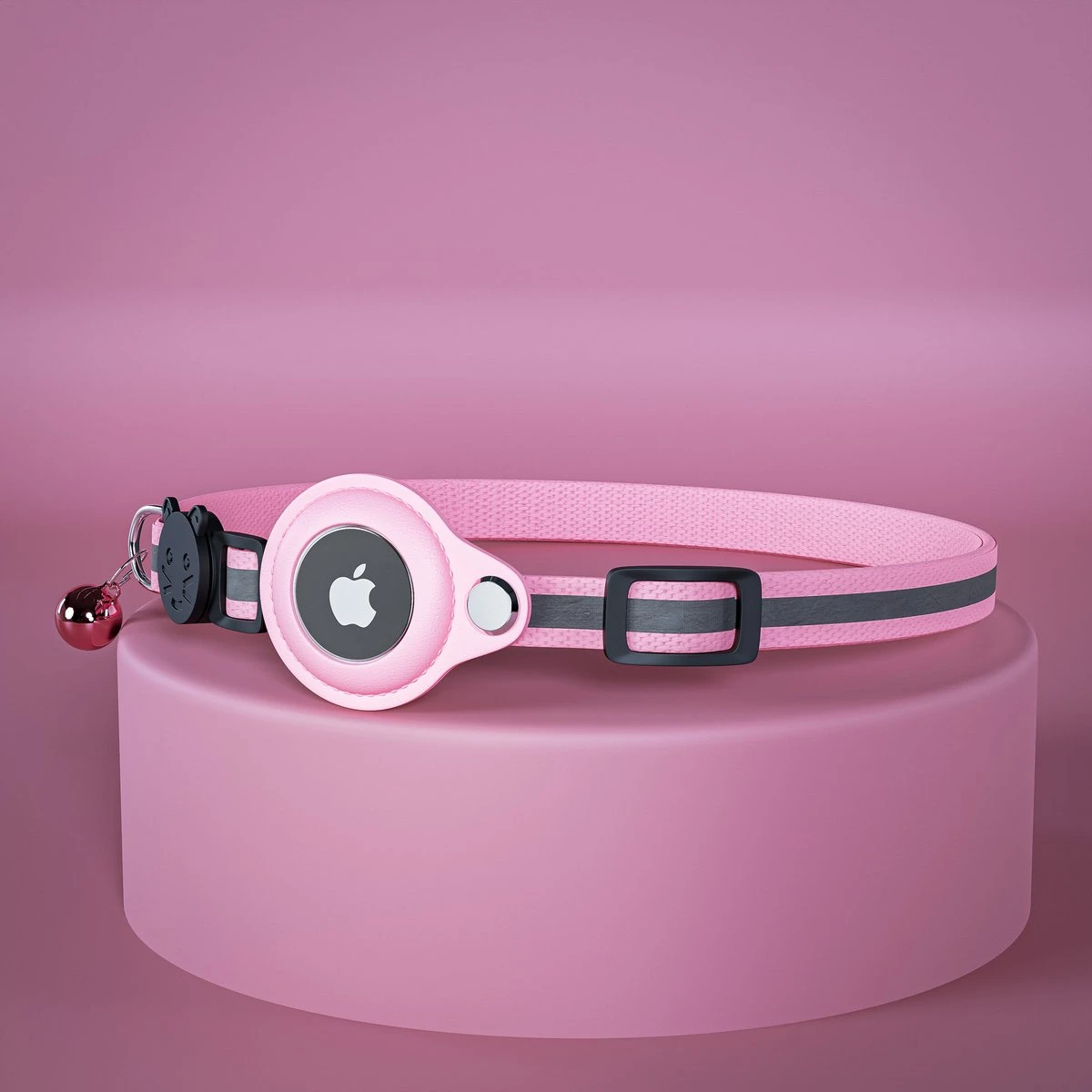 CuraCanin - AirTag Kat - Kattenhalsband - AirTag Apple Houder - Roze - Reflecterend - Verstelbaar - GPS Tracker - Kattenriem 4 CuraCanin - AirTag Kat - Kattenhalsband - AirTag Apple Houder - Roze - Reflecterend - Verstelbaar - GPS Tracker - Kattenriem - Afbeelding 4