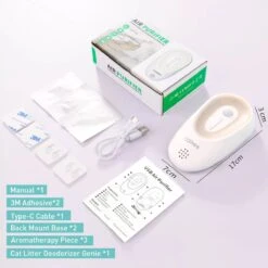 DVL Products Cornmi Kattengeurverwijderaar - Kattenbak Geurverdrijver - Met Ozon & Aromatherapie - Oplaadbaar En Infraroodsensor - Nachtlicht Optie - Duurzaam - Ledverlichting - Honden & Katten Geurverdrijver -Kattenbenodigdheden Winkel 1200x1200 1278