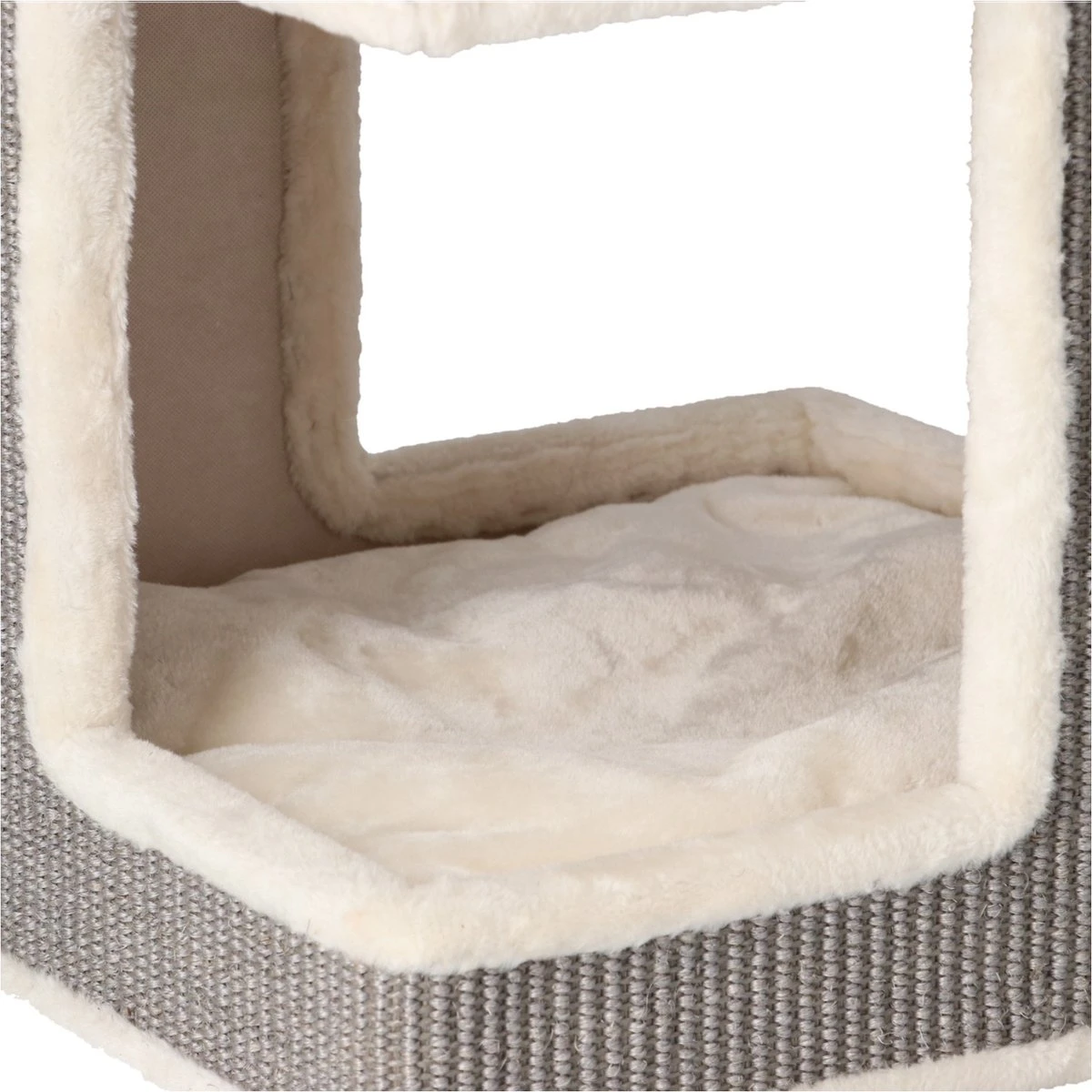 Adori Krabtoren Adele - Krabpaal - 48x48x128 Cm Wit Grijs 5 Adori Krabtoren Adele - Krabpaal - 48x48x128 Cm Wit Grijs - Afbeelding 5