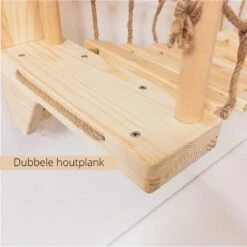 Be-Inspired® Houten Katten Brug – Katten Klimwand – Katten Klimmuur – Katten Muur – Katten Klim Plankjes – Huisdier – Hangmat – Wandmeubel Kat – Wandmontage – Duurzaam – 90 Cm -Kattenbenodigdheden Winkel 1200x1200 1343