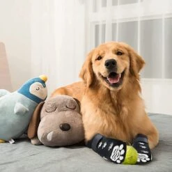 Merkloos 4x Antislip Sokken Voor Honden - Hondensokken Met Klittenbandsluiting - Hondenschoenen Pootbescherming Hond Pootbeschermer -Kattenbenodigdheden Winkel 1200x1200 1392