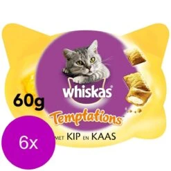 Whiskas Temptations 60 G - Kattensnack - 6 X Kip&Kaas -Kattenbenodigdheden Winkel 1200x1200 207