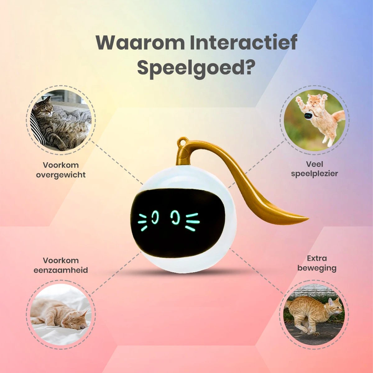 Otiume Slimme Katten Speeltje - Interactieve Zelf Rollende Bal Voor Katten - Kattenspeeltjes -Speelgoed Voor Dieren - USB Oplaadbaar 6 Otiume Slimme Katten Speeltje - Interactieve Zelf Rollende Bal Voor Katten - Kattenspeeltjes -Speelgoed Voor Dieren - USB Oplaadbaar - Afbeelding 6