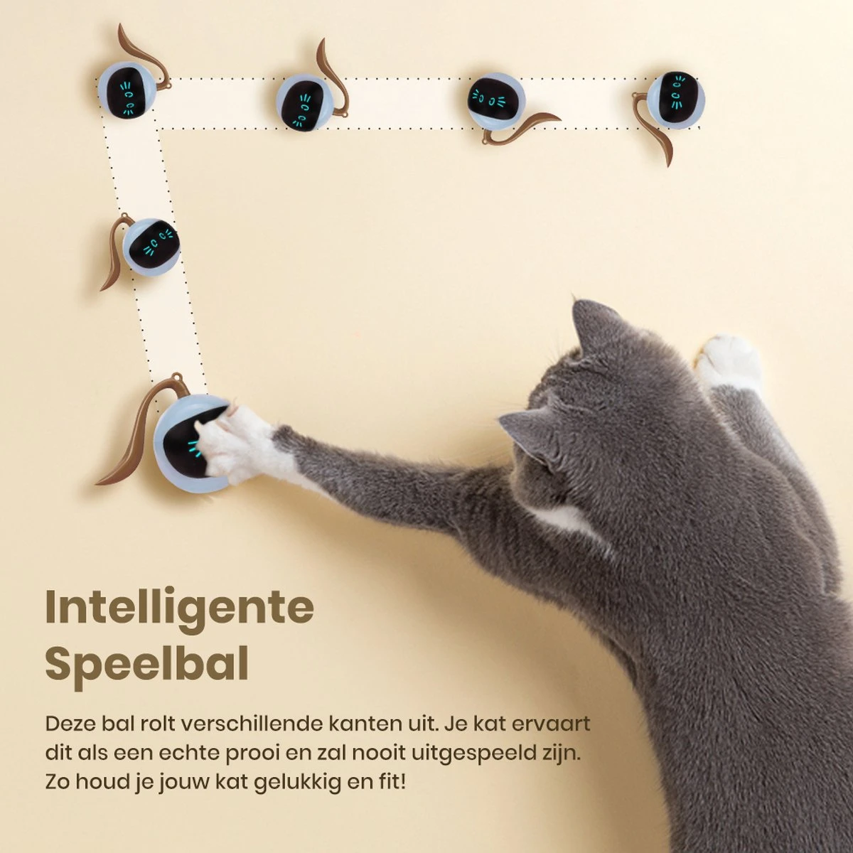 Otiume Slimme Katten Speeltje - Interactieve Zelf Rollende Bal Voor Katten - Kattenspeeltjes -Speelgoed Voor Dieren - USB Oplaadbaar 8 Otiume Slimme Katten Speeltje - Interactieve Zelf Rollende Bal Voor Katten - Kattenspeeltjes -Speelgoed Voor Dieren - USB Oplaadbaar - Afbeelding 8