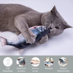 Filo Elektrisch Kattenspeeltje Bewegende Vis 30CM Met Kattenkruid + Goudvis 20CM - Interactief Speelgoed Katten - Elektronisch Kattenspeelgoed - Dansende Elektrische Speelvis Kat - Kattenspeeltjes Intelligentie - Speelgoed Kittens - Speeltjes Kitten -Kattenbenodigdheden Winkel 1200x1200 317