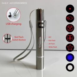 Merkloos Laserpen - Daily Accessoires - USB Oplaadbaar - Kattenspeeltjes - Laserlampje - 7 Verschillende Standen - RVS Zilver - Zaklamp - UV Lamp – Kattenspeelgoed -Kattenbenodigdheden Winkel 1200x1200 334
