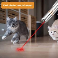 DOWO® - Laserpen - USB Oplaadbaar - Kattenspeeltjes - 7 Verschillende Standen - Laserlampje - RVS Zilver - Laser Pointer -Kattenbenodigdheden Winkel 1200x1200 335