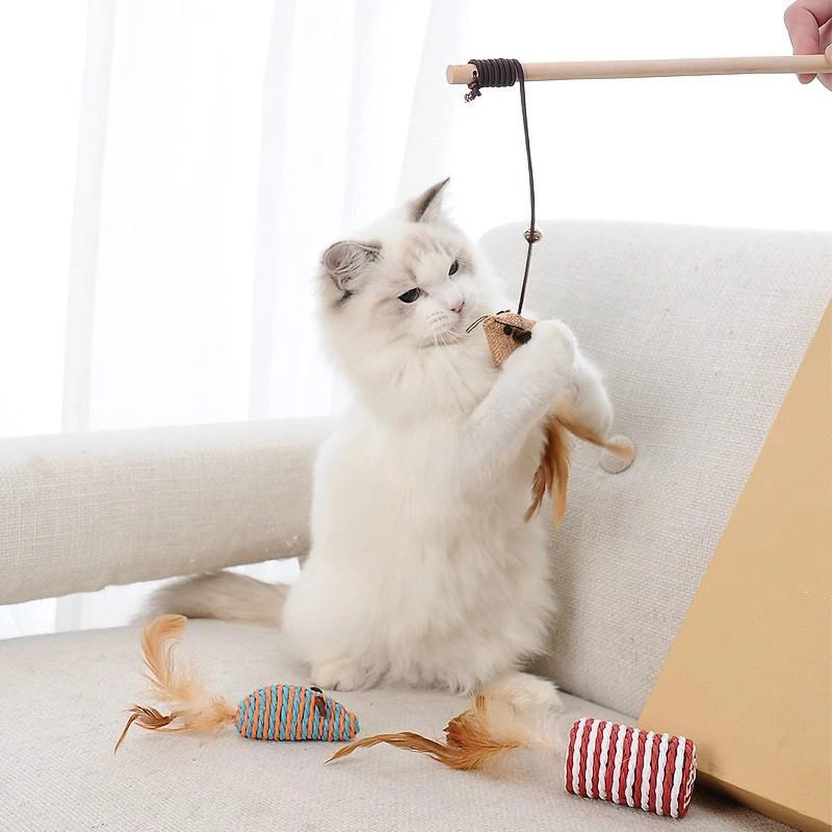 GIZMO Luxe Kattenspeeltjes Set - 7 Speeltjes - Interactieve Kattenhengel, Kattenspeelgoed & Speelmuisjes - Kitten Speeltjes 10 GIZMO Luxe Kattenspeeltjes Set - 7 Speeltjes - Interactieve Kattenhengel, Kattenspeelgoed & Speelmuisjes - Kitten Speeltjes - Afbeelding 10