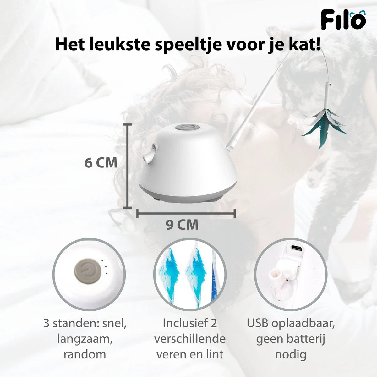 Filo Elektrisch Rijdend Kattenspeelgoed Met Laser - Rijdend Kattenspeeltje - Automatisch Interactief Speelgoed Katten - Kattencadeaus - Elektronisch Speelgoed Kittens - Kat - Kitten - Laserspeelgoed - Kado 2 Filo Elektrisch Rijdend Kattenspeelgoed Met Laser - Rijdend Kattenspeeltje - Automatisch Interactief Speelgoed Katten - Kattencadeaus - Elektronisch Speelgoed Kittens - Kat - Kitten - Laserspeelgoed - Kado - Afbeelding 2