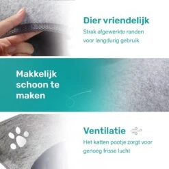 Kattenhangmat - Voor Aan Het Raam - Kom Vorm - Kattenmand - Raam - Hangmat Kat - Dieren - Kattenbed - Kattenmand - Slaapplek - Ligplaats - Grijs -Kattenbenodigdheden Winkel 1200x1200 413